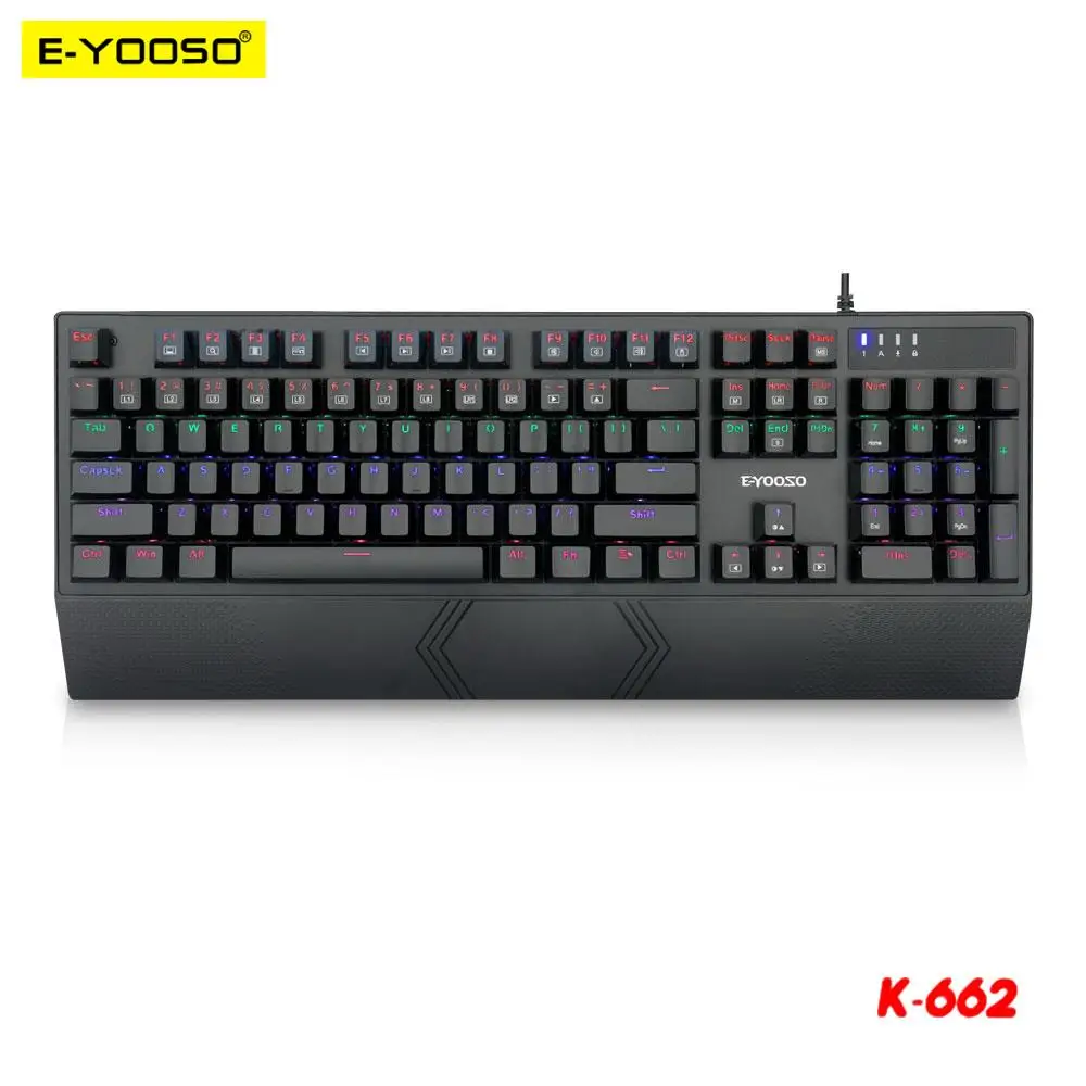 E-YOOSO K-662 Rainbow USB Mechanical Gaming Keyboard 104 Key
