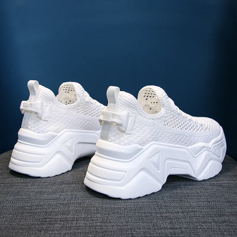 

Spring High Platform High Heels Women Thick Sole Shoes 6.5CM Heels Wedge Sneakers New 2021 Breathable Mesh Casual Shoes Woman