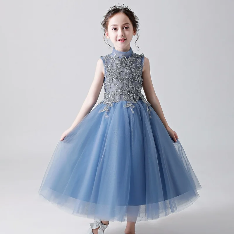

flower girl gowns 2020 new girl's formal dress ponchos piano show host summer princess dress birthday ceremony wedding dress