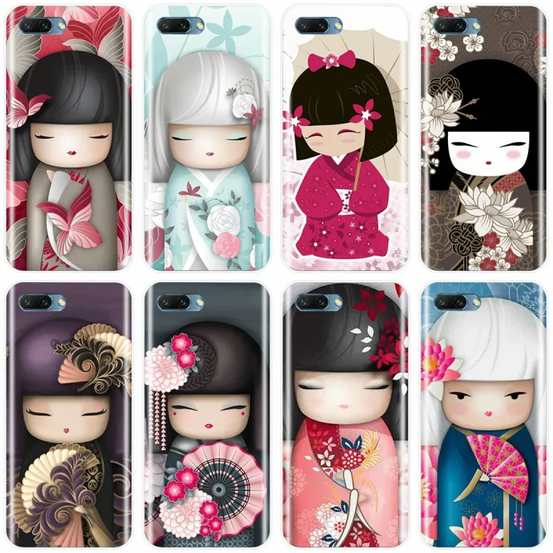 Чехол kawaii Japanese Kokeshi Doll Мягкий Силиконовый ТПУ чехол для телефона Huawei MATE 7 8 9 10 20 pro