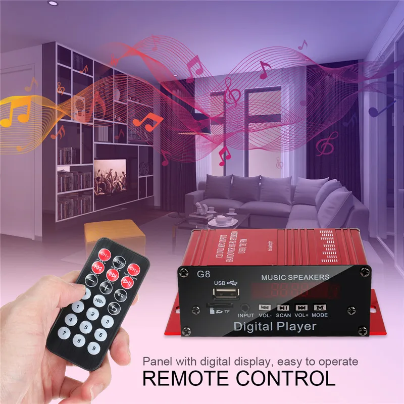 Мини усилитель мощности для автомобиля 2 канала Hi Fi аудио Мощность Bluetooth обоих