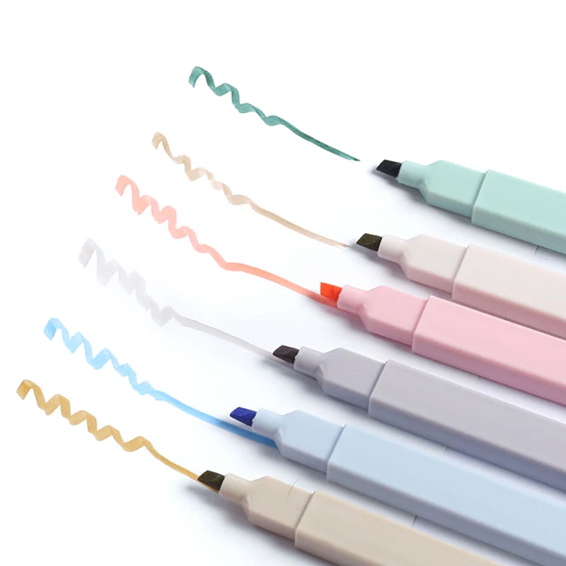 

6pcs Light Color Marker Pen DIY Handbook Diary Highlighter Student Stationery
