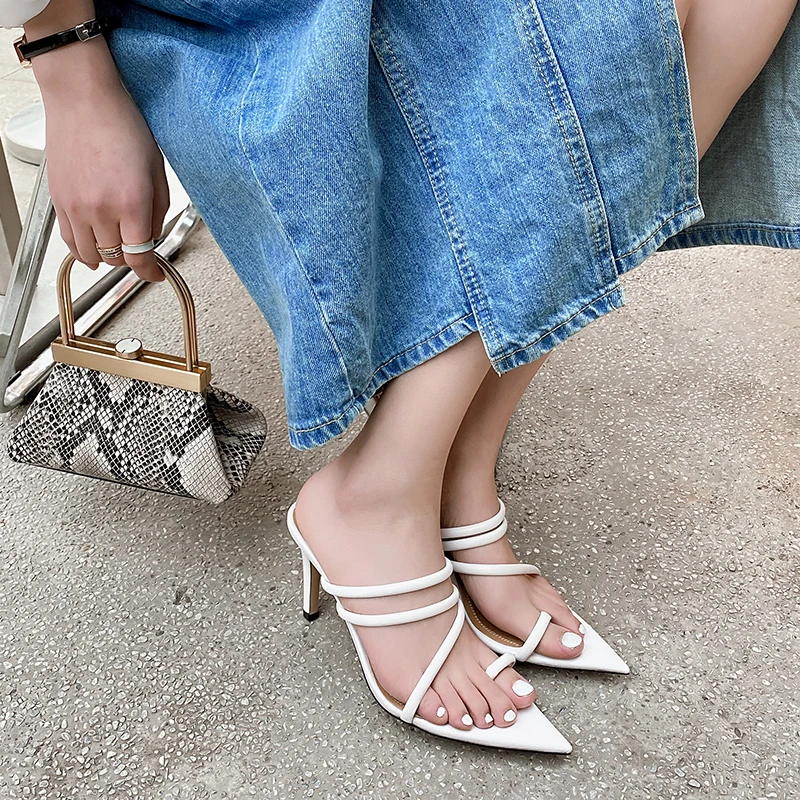 

ZVQ Woman Slipper summer New Style Fashion Leisure Sandals Pointed Toe Solid color office lady Concise Mature soft Comfortable