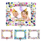 1 шт., фоторамка для счастливого дня рождения, надувные шары из алюминиевой фольги вечерние, фотобудка, украшения для мероприятий, надувные игрушки