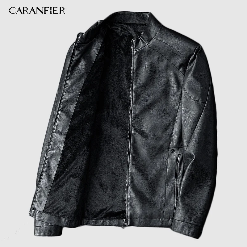 CARANFIER Для мужчин s искусственная ( ый) куртки пальто осень зима мотоциклетные