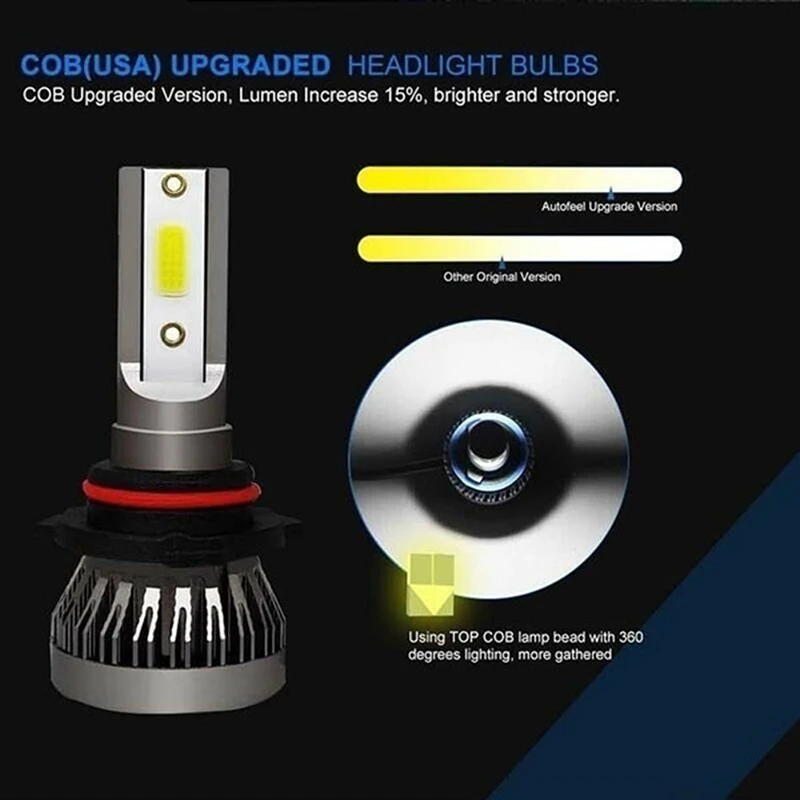 

2PCS Car Haedlight H4 H7 H1 LED H8 H9 H11 6500K Auto fog Light 12V LED Bulb