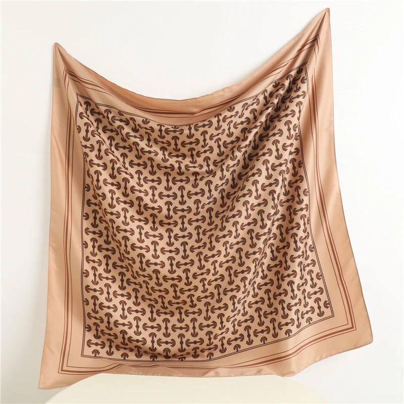 

Square Scarf For Women Elegant Print Shawl Twill Headscarf Hair Wrap Hijab Neckerchief Female Headband Foulard Ladies Bandana