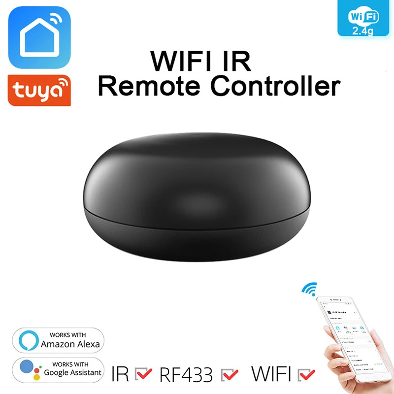 

Инфракрасный пульт ДУ Tuya SmartLife, пульт дистанционного управления с Wi-Fi, для кондиционера, телевизора, умного дома, через Alexa Google Home