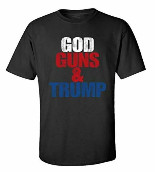 

Political God Guns & Trump Adult Unisex Short Sleeve T-Shirt-Black