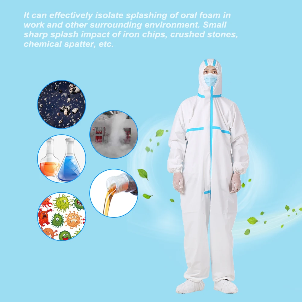 

Antibacterial Reusable Plastic Closures Isolation Suit Washable and Reusable Protective Clothing Dust-proof Coveralls Antistatic