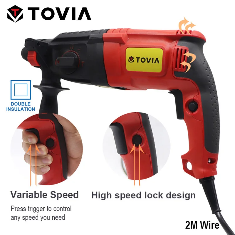 TOVIA 220в перфоратор SDS Plus горизонтальный 3 режима дрель ударный молотки обойные |