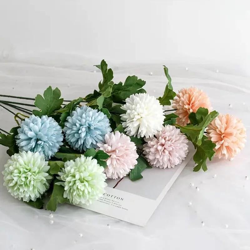 

5Pcs/Bunch Artificial Flower Bouquet Silk Dandelion Flower Ball Fake Flowers DIY Home Widding Decoration Valentines Day Gifts