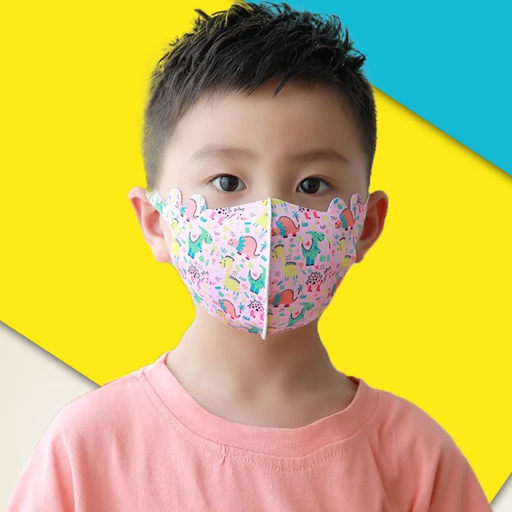 Маска детская многоразовая регулируемая с мультяшным принтом 5 шт. | Красота и