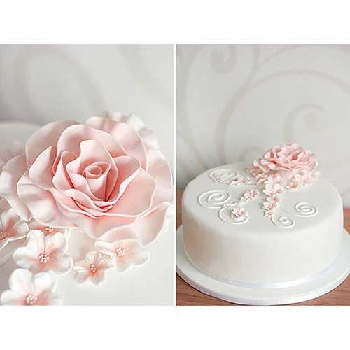 6 шт Fondant (сахарная) розового цвета с цветочным узором для приготовления печенья