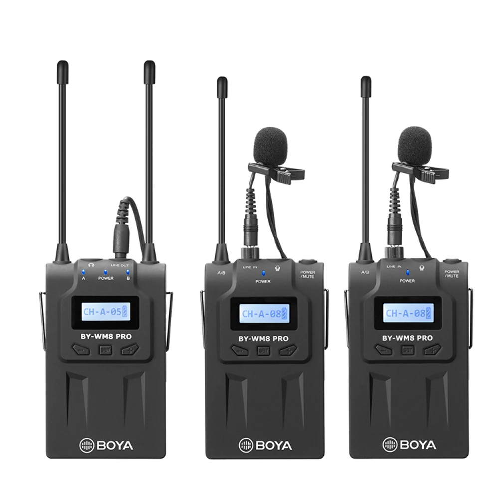 BOYA BY WM8 Pro K2 UHF Беспроводная микрофонная система всенаправленный петличный