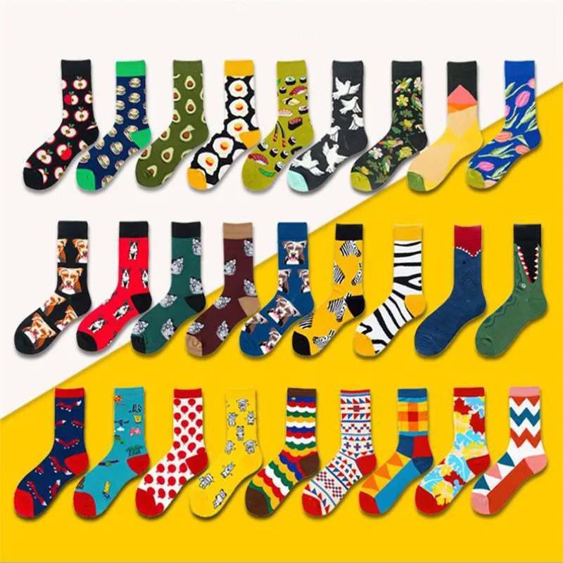 

Kids Boys Cotton Socks For Children Girls keep warm Socks Teenagers Autumn Winter New Year happy Geometric Funny Gift socks New