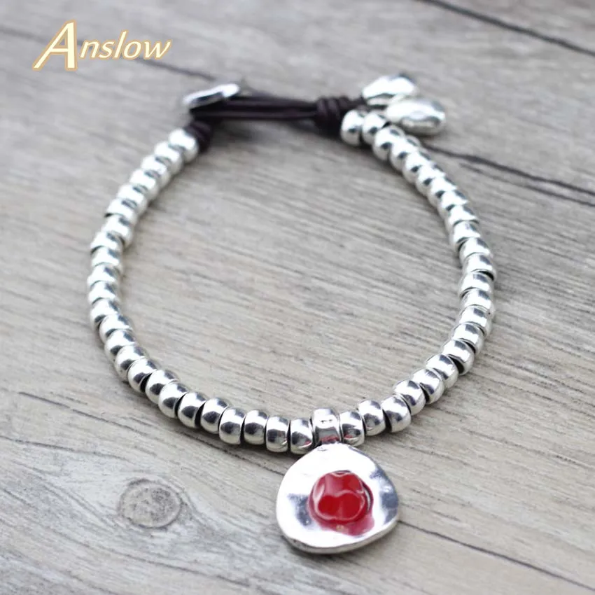Anslow антикварные ретро модные ювелирные изделия Новые Bijoux амулеты кожаные браслеты для женщин мужчин женщин девушек Рождественский подарок LOW0781LB