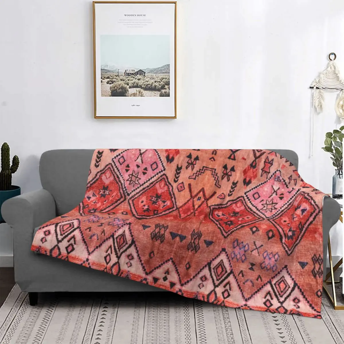 

Manta de estilo marroquí Oriental para el hogar, colcha cálida multifunción, decoración textil de franela, elegante, granja Bohe