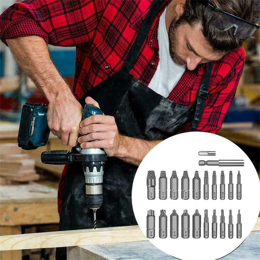 

22Pcs Extractor Screwdriver Remover Profession Tools Disassemble Screws Bolt Stud Slip Teeth Damaged Demolish Stripped Broken