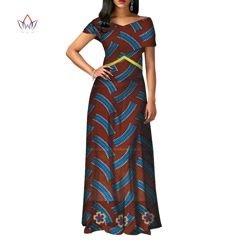 fashion African Dresses for Women Dashiki short sleeve Africa clothing Plus Size Patchwork Party Dresses for Women WY3924 - Цвет: 14