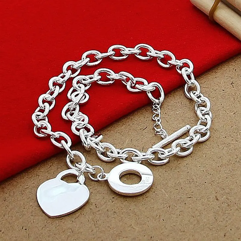 

925 Sterling Silver 18 Inch Chain Heart Card Pendant Necklace For Women Wedding Engagement Fashion Jewelry