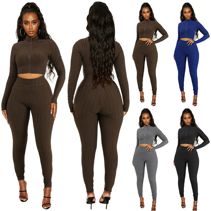 

2021 2Pcs Summer Women Sport Suit Gym Set Sexy Seamless trousers Long sleeve Workout Running Clothing Gym Wear Athletic Yoga Set