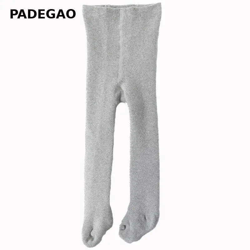 Колготки для девочек хлопковые плотные детские чулки черные белые серые