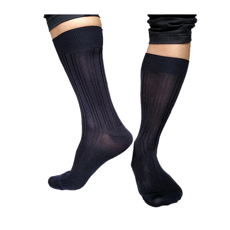 Solid Color Mens Formal Socks Striped Good Quality Brand Hose for Sexy Gay Male Business Gentlemen | Мужская одежда