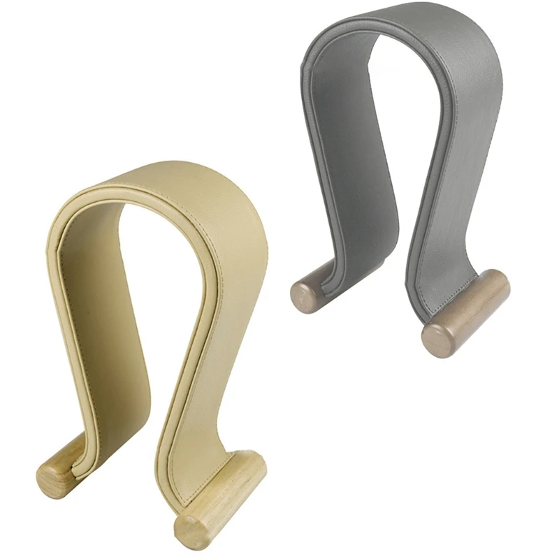 

Headset Stand in Birch Wood Gaming Headset Holder with Solid Heavy Base and Leather on the Surface for All Headphone Siz K1KF