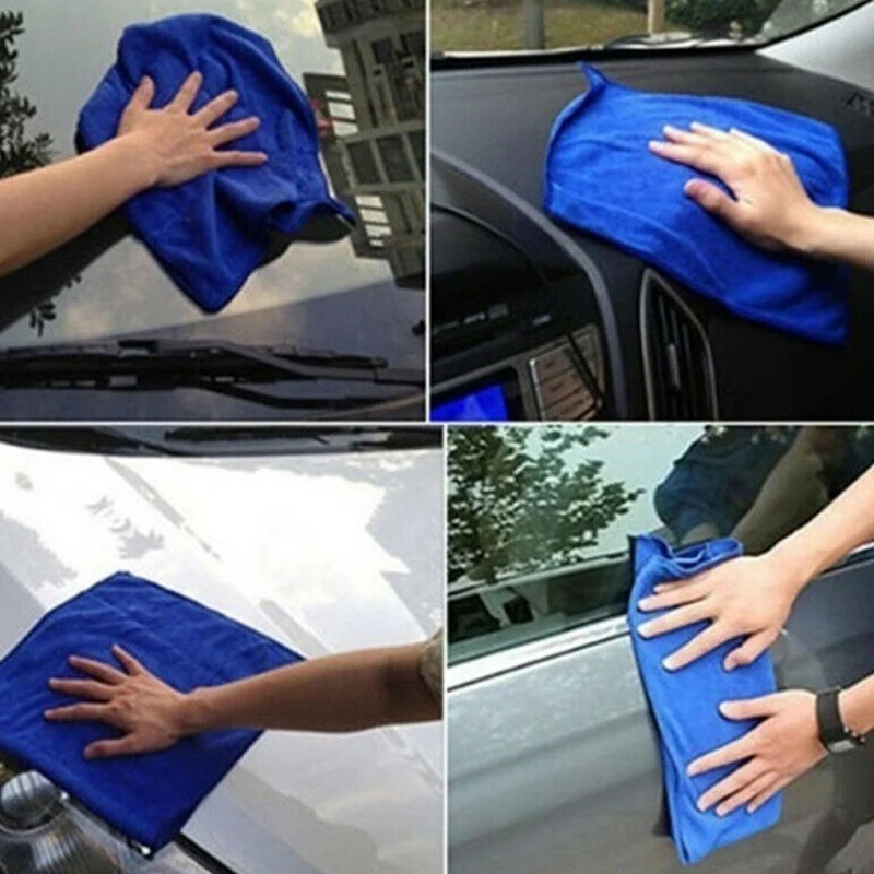 

50X Microfiber Cleaning Cloth Blue Towel Set for Car Polishing Auto Det 30x30Cm