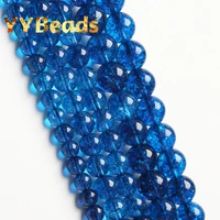 aaa natural dark blue crackle crystal beads loose spacer charms beads for jewelry making diy bracelets 15 strand 4 6 8 10 12mm