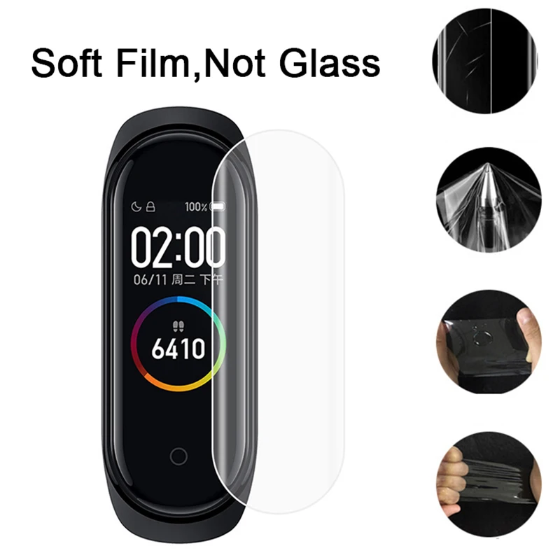 Защитная пленка для Xiaomi Mi Band 4 полное покрытие Защита Экрана Мягкая стеклянная на