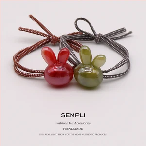 Эластичная повязка для волос Sempli, 5 цветов, яркая повязка для волос в форме кролика, повязка для волос для детей, Эластичные аксессуары