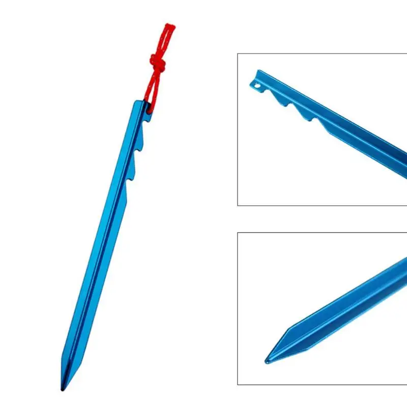 

10Pcs Aluminum Alloy Tent Pegs Nails With Rope Lightweight Outdoor Camping Hiking Tent Stakes 4 Colors Red