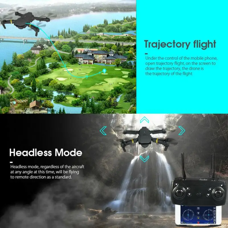 Квадрокоптер E58 WIFI FPV с широкоугольной HD камерой 1080P складной функцией удержания