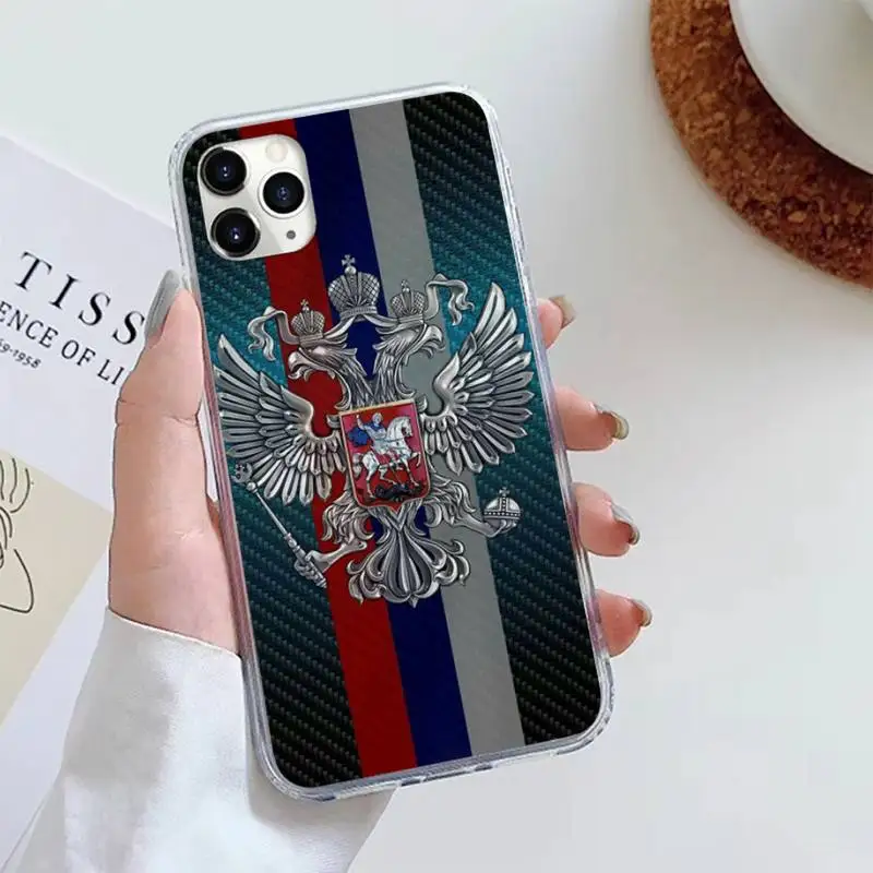 

russian flag eagle carcasa Phone Case For iphone 12 5 5s 5c se 6 6s 7 8 plus x xs xr 11 pro max