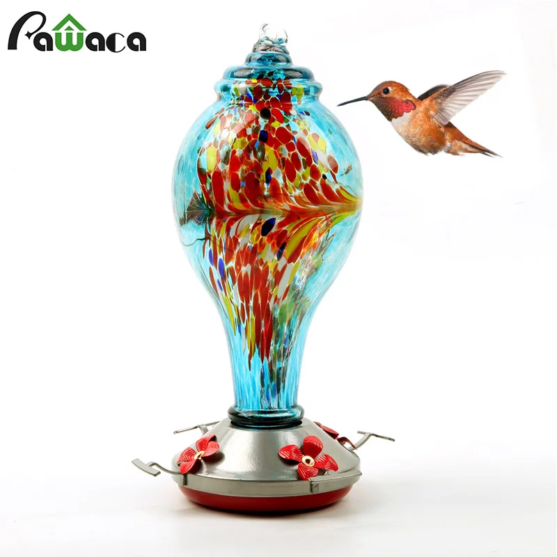 Стеклянная Металлическая Птица Колибри бутылка для подачи воды Висячие кормушки