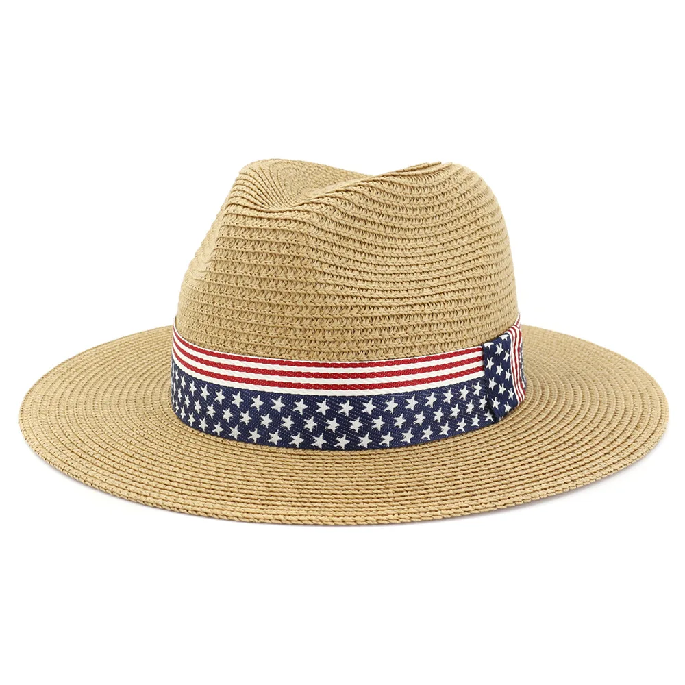 

Шляпа от солнца с лентой для мужчин и женщин, Повседневная Панама для отпуска, Соломенная Панама, складная шапка, Пляжная джазовая, летняя