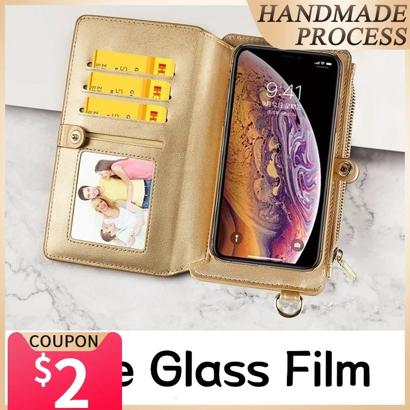 Musubo Crossbody Case For iPhone 11 Pro Max Luxury Leather Wallet 12 Xs X XR 7 8 Plus 6 Phone Bag Cover | Мобильные телефоны и