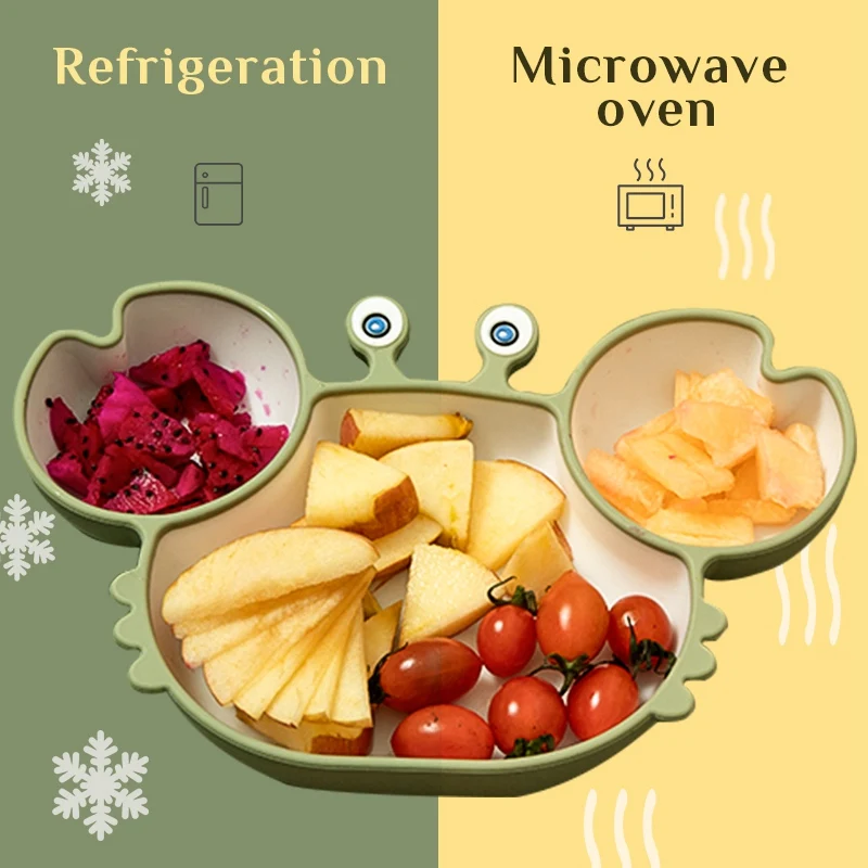 Детская силиконовая посуда на присоске для малышей мультяшный Краб с защитой от