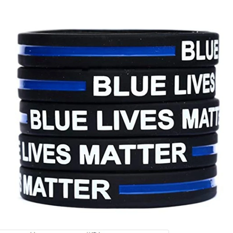 2020 моды! Стиль с надписью Police Lives Matter Напульсники черный тонкая Голубая линия