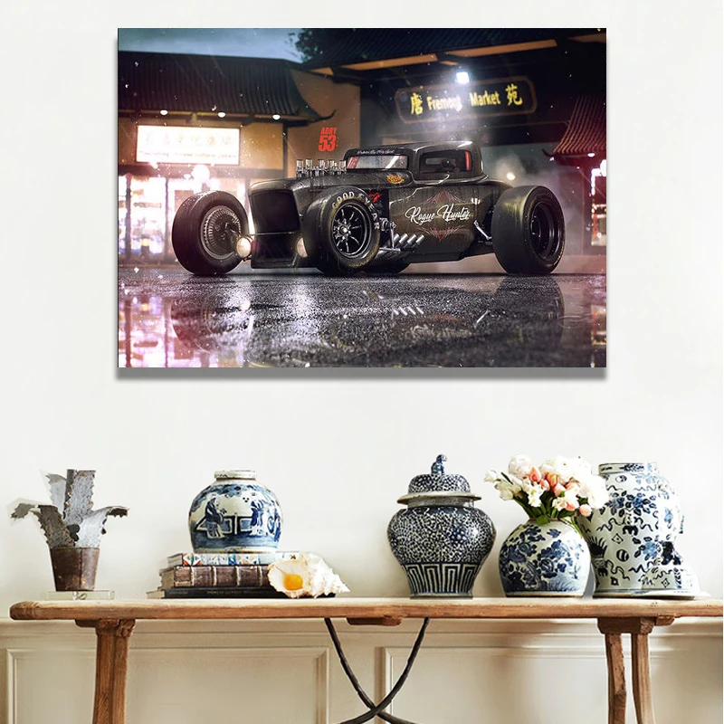 

Modern Wall Art Picture Canvas Painting Rogue Hunter Hot Rod Tuning Car vintage Sport Car Posters and Prints for Home Room Decor
