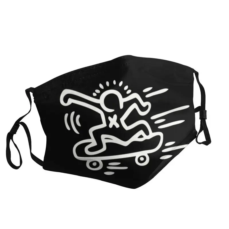 Моющаяся маска для скейтбордистов Haring лица с изображением Кита абстрактного
