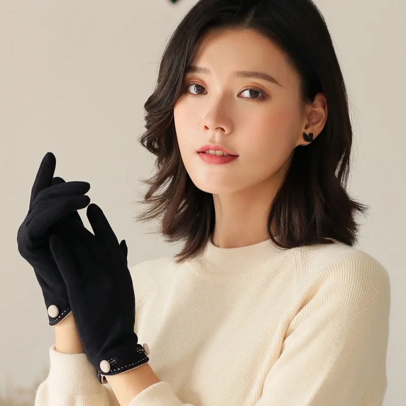 

Autumn And Winter Keep Warm Touch Screen Thin Section Women Gloves Fashion Outdoor Cycling Drive Windproof Soft Elasticity