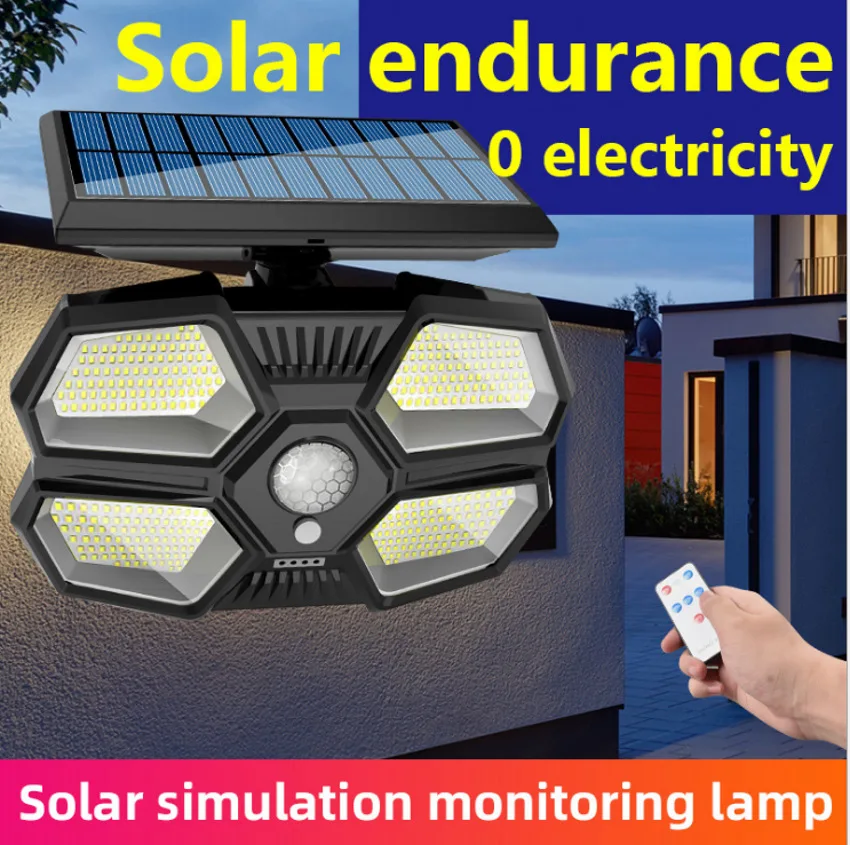 

Solar Lights Outdoor Waterproof Solar Wall Lamp with 4 Lighting Face 3 Mode Easy to Install Perfect for Patio Yard Garden Garage