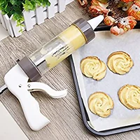 diy biscuit machine cookie maker icing cookie press set with stamp and nozzles home bakery baking tool