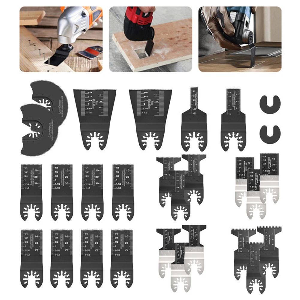 

28pcs Sharp Oscillating Blade Oscillating Saw Blade Set Renovator Trimmer blades Multi-Tools Grinding Accessories For Wood