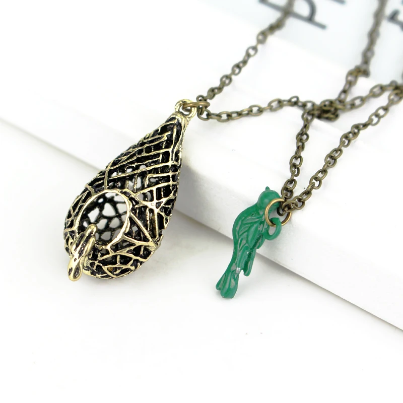 Оптовая продажа ожерелье с голубыми птицами Елена Гилберт гнездо птицы из