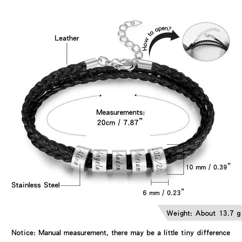 Индивидуальный титановая сталь плетеный веревочный браслет пользовательский