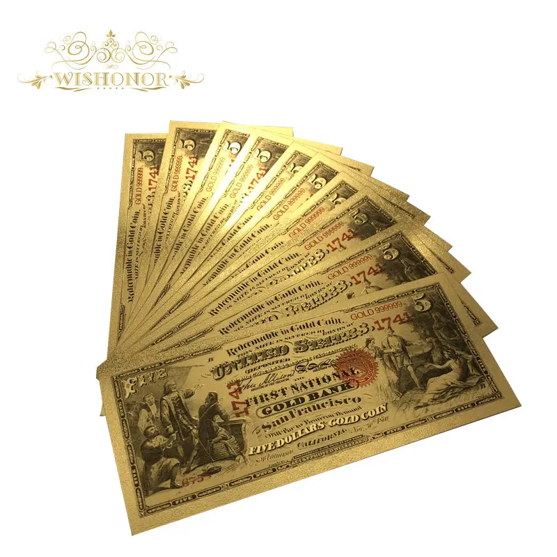 Все типы банкнот Новая Америка красочная Золотая банкнота Редкие американские